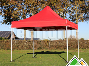 Professionele vouwtent 3 x 3 m met rood dakzeil