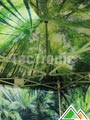 Bedrukte accordeontent in jungle motief