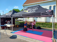 3x3 en 3x4,5 plooitent met opdruk voor Taekwondo vereniging Chingu.