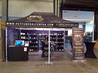 Pop-up beursstand (Pet Funeral Center).