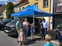 Garage Veys-Vanclooster (Ford) koos voor een 3x4,5 Solid 50 met volledige dakzeilopdruk.