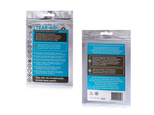 Met Tear Aid Type B herstelt u moeiteloos gaatjes en scheuren in uw polyethyleen of polyester feesttenten