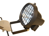 Met halogeen lampen van 500 Watt = instant stralingswarmte