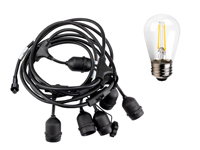 Uitbreidingsnoer voor LED ketting van 4m met 7 x S14 LED lampen.