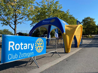 Gepersonaliseerde opblaastent van 5x5 meter voor Rotary Zottegem