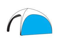 Bedrukte zijwand voor opblaasbare tent