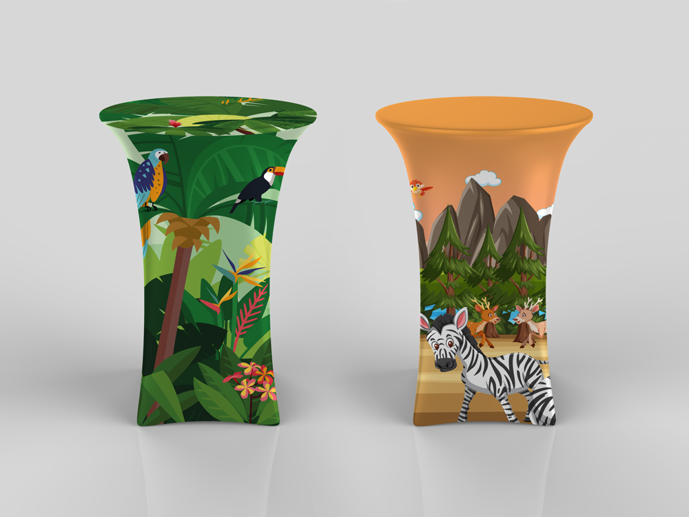 TecTronic stretchhoes feesttafel: vogels en woud print