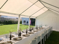 Professionele partytent 4x8 meter in wit pvc