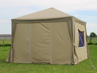 Partytent 3x3 met beige dak en zandkleurige zijwanden