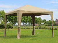 Beige paviljoen 3x3 zonder zijwanden