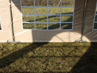 Zijwanden partytent 4x8 met tunnel voor grondframe