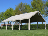 Pvc partytent zonder zijwanden (hier een model van 6x8 meter.)