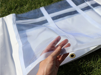 Ook het transparante PVC voor de boogramen is van extra sterke kwaliteit