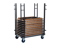 Het aluminium frame is inklapbaar, waardoor u de tafels eenvoudig stapelt.