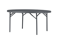 Ronde tafel met blad uit grijs HDPE