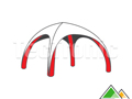 Opblaastent met rood opblaasbaar X-frame