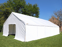 Opslag tent van 4m breed en 8m lang