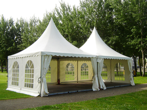 Pagodetenten met sterke witte PVC zeilen