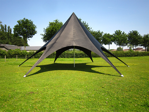 Professionele stertent van 12 meter diameter in polyester kleur zwart