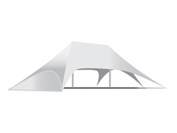 Blinde zijwand voor de korte zijde van een twin stertent
