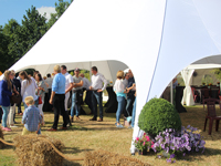 Langwerpige stertent in gebruik