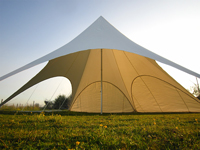 PVC stertent 10m dia met 3 zijwanden