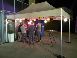 Professionele vouwtent 3x4,5 m in beige pvc, o.a. ideaal als rokerstent
