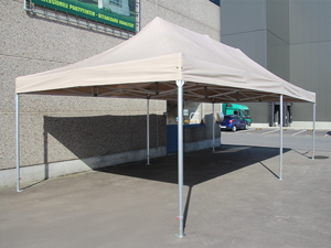 Professionele paraplutent 4x8 meter in wit of beige pvc 550 gr/m&sup2;.