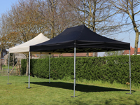 Vouwtent beschikbaar in de kleuren zand, ecru, wit, zwart, blauw en groen