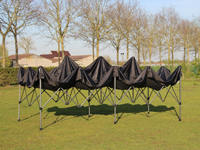 Vouwtent 3x6 met mooi en intens zwart dakzeil.