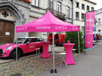 bedrukte vouwtent